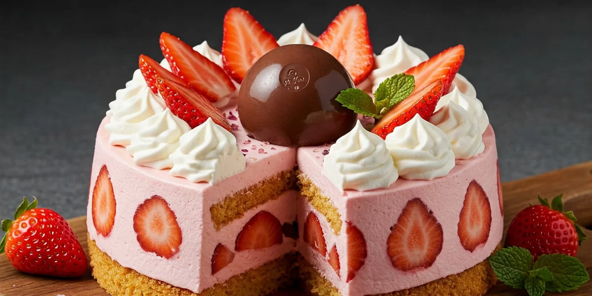 Bolo de BomBom e Morango