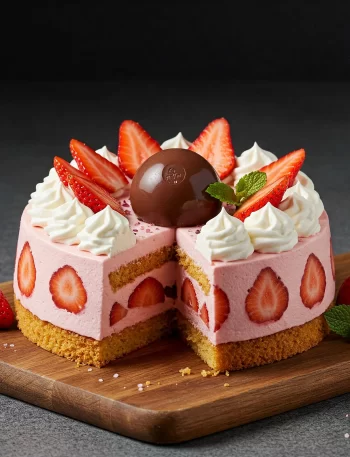 Bolo de BomBom e Morango